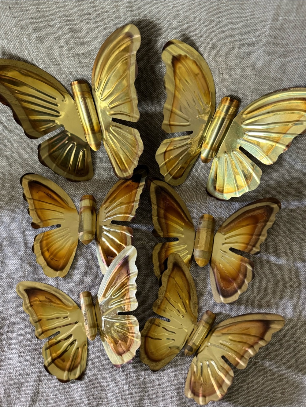 vintage butterfly wall decor brass tone metal